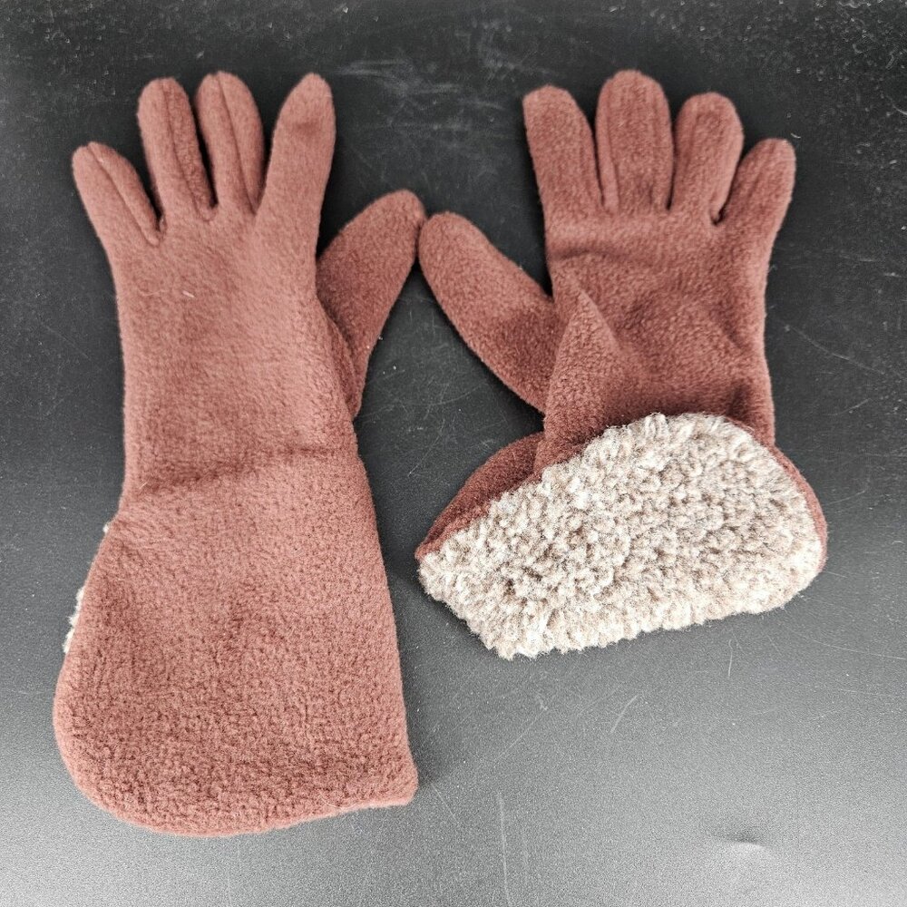 Carolina Amato Gloves Womens Medium Fleece Faux Shearling Lined Winter Warm